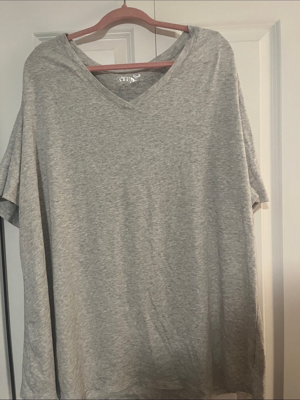 V-Neck Short Sleeve Shirt - Gray